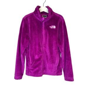 TNF Girls Fleece Jacket Full Zip Soft Plush in Magenta Little Girl Medium / 10
